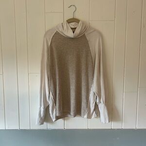 Bordeaux Woman’s Turtleneck Sweater in Beige and Cream